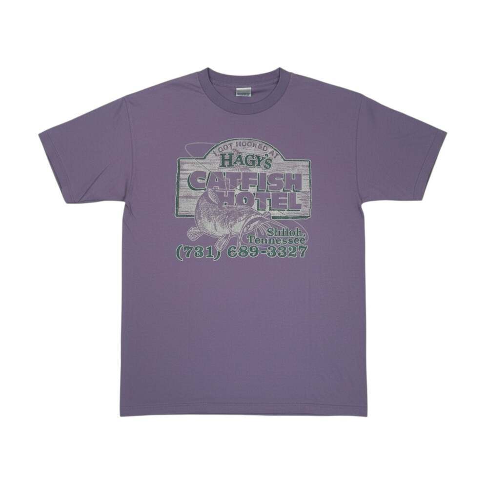 Hagy’s Catfish Hotel Shiloh TN T Shirt Purple Adult Medium